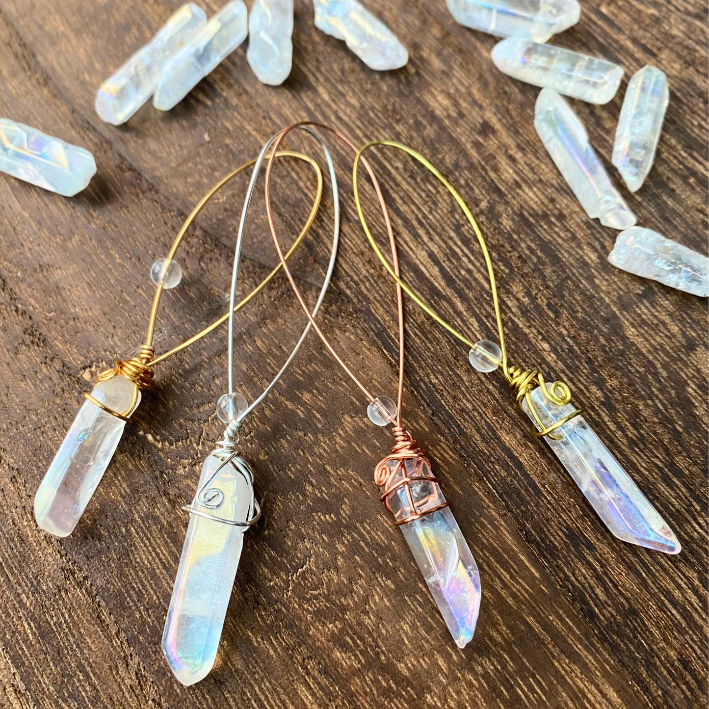 Aura Quartz Crystal Fidget Charms For Hands & Homes