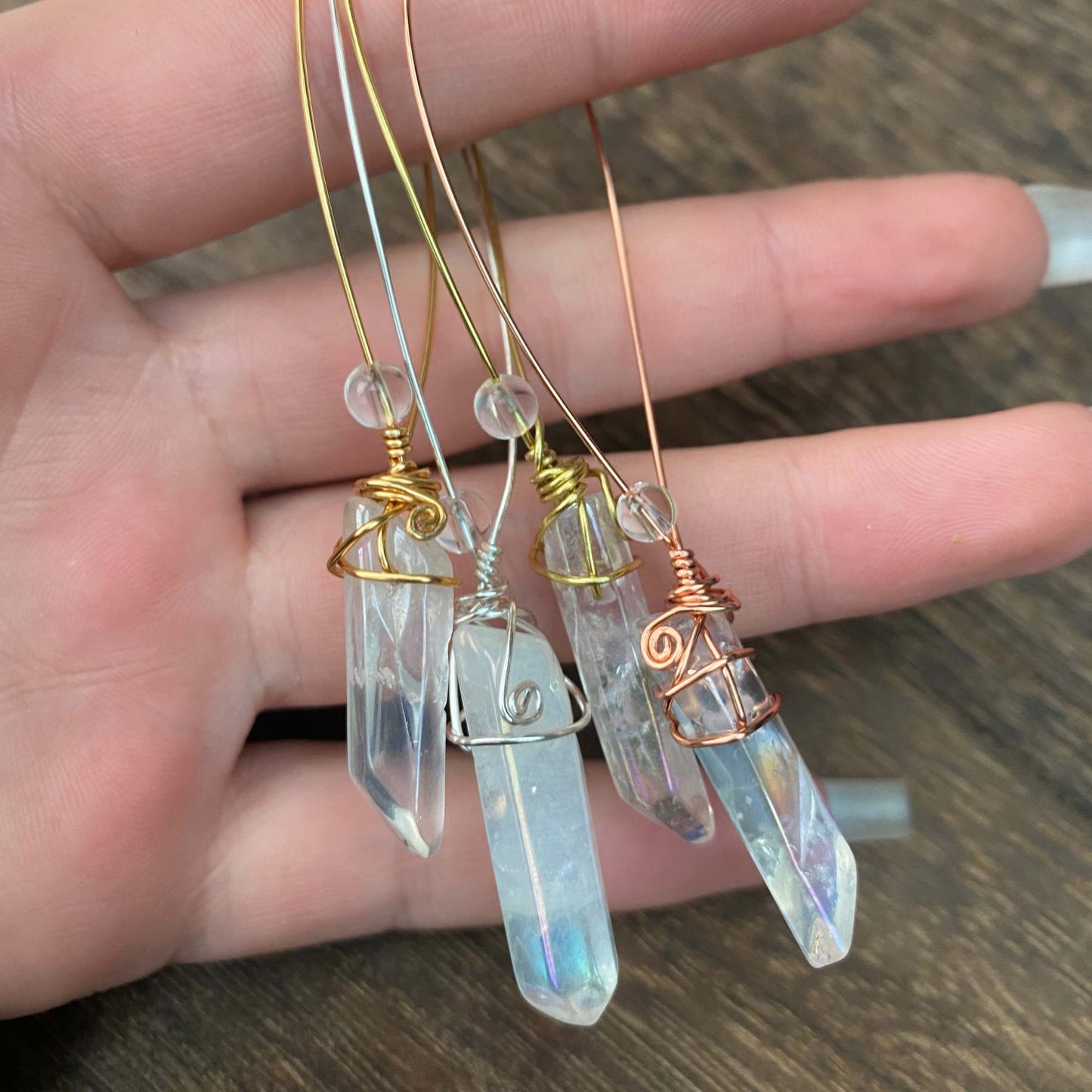Aura Quartz Crystal Fidget Charms For Hands & Homes