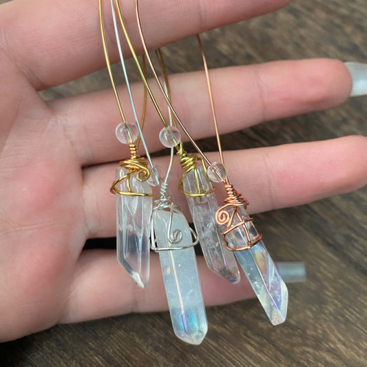 Aura Quartz Crystal Fidget Charms For Hands & Homes