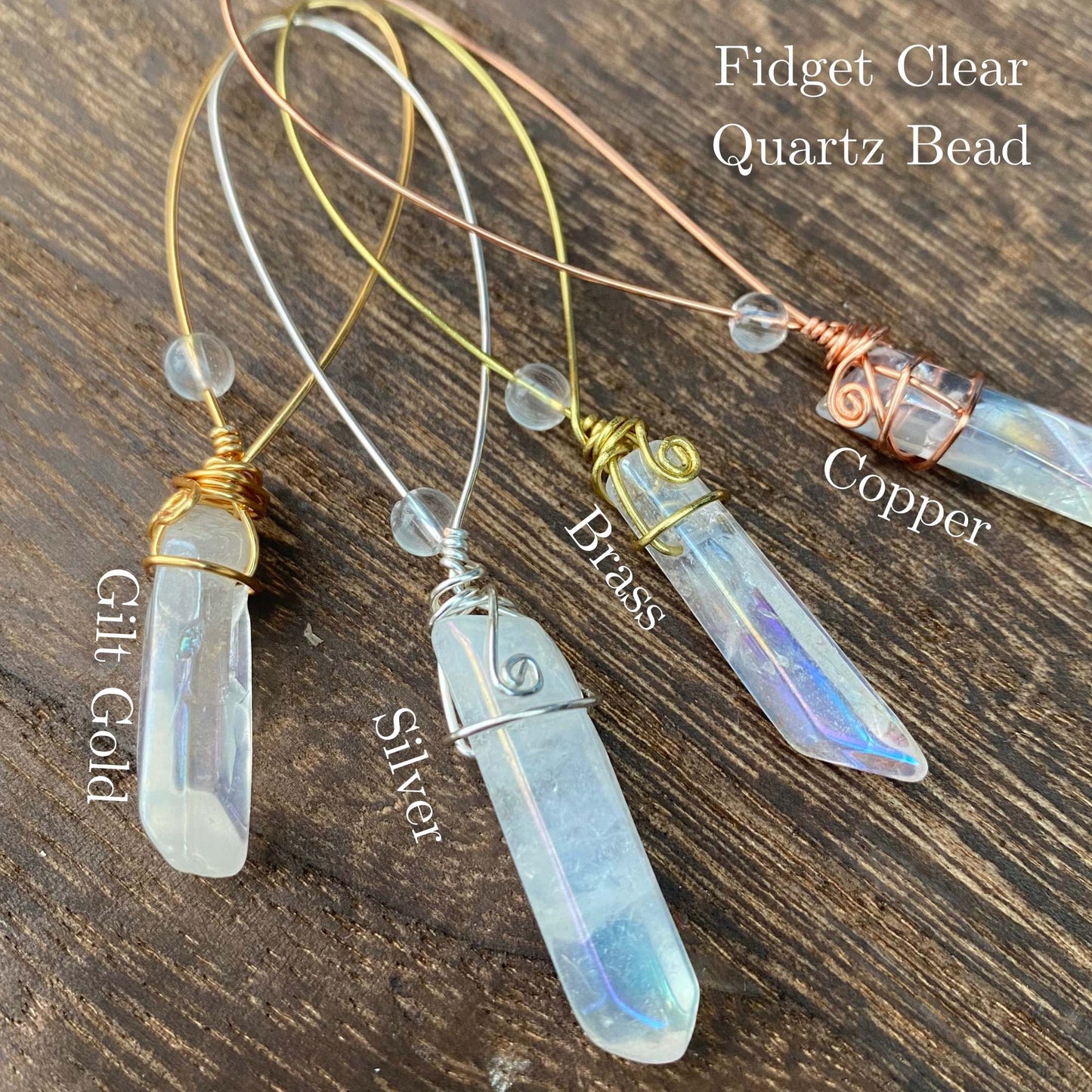 Aura Quartz Crystal Fidget Charms For Hands & Homes