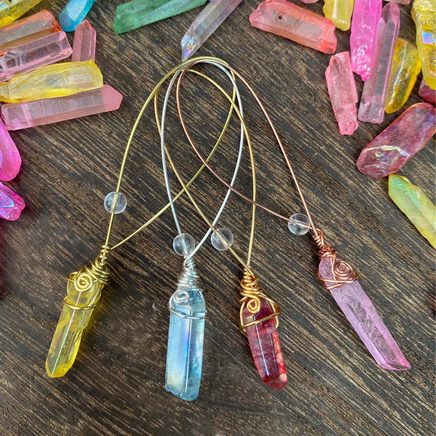 Coloured Quartz Crystal Fidget Charms For Hands & Homes