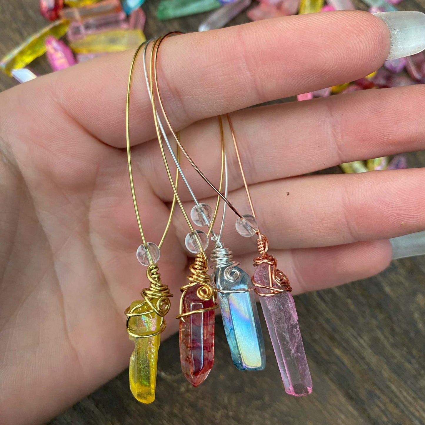 Coloured Quartz Crystal Fidget Charms For Hands & Homes