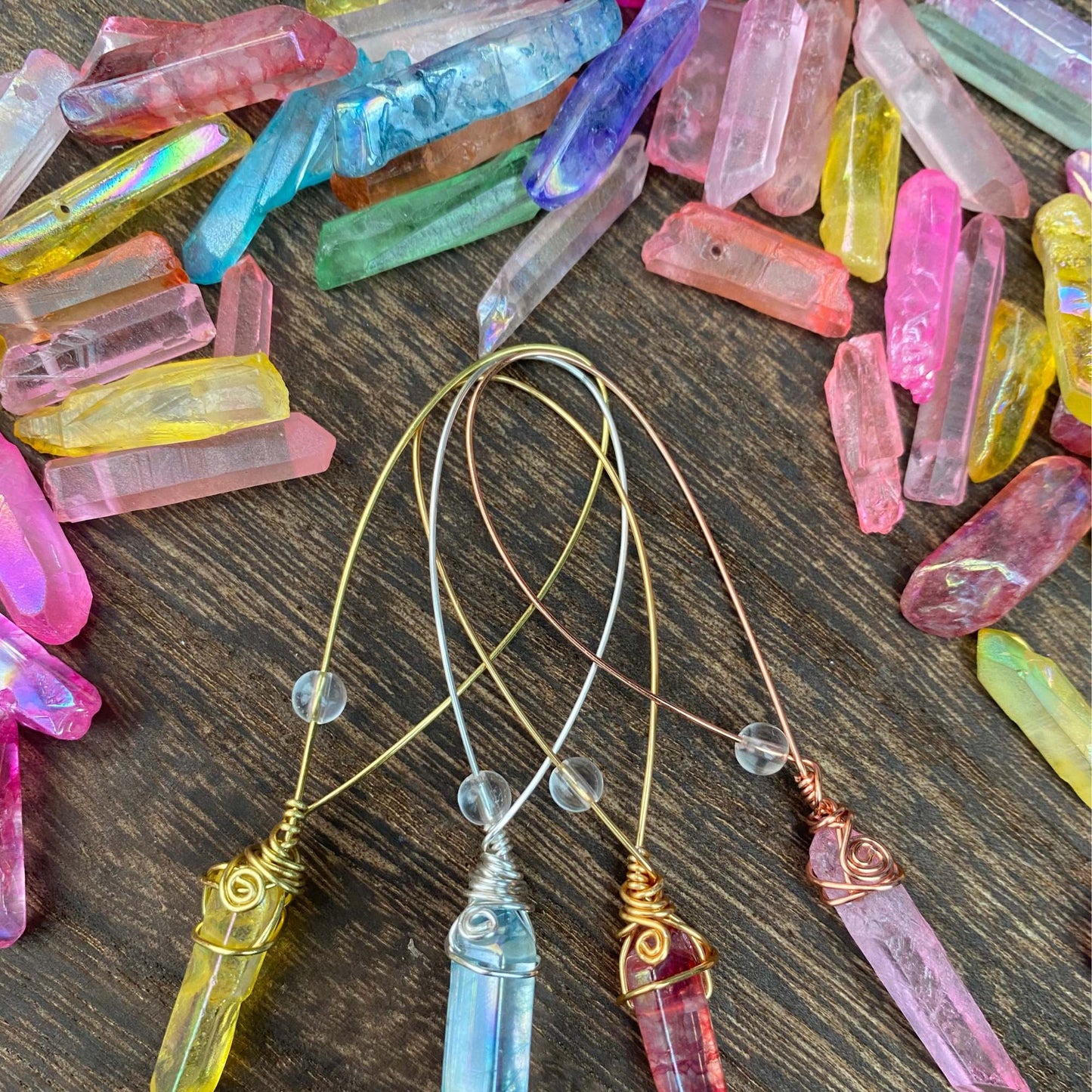 Coloured Quartz Crystal Fidget Charms For Hands & Homes