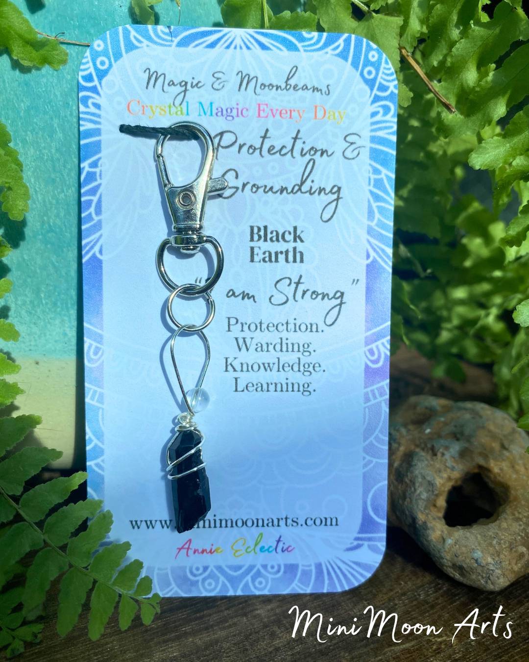 Wire-Wrapped Titanium Aura Quartz Fidget Keyring: Choose Your Colour