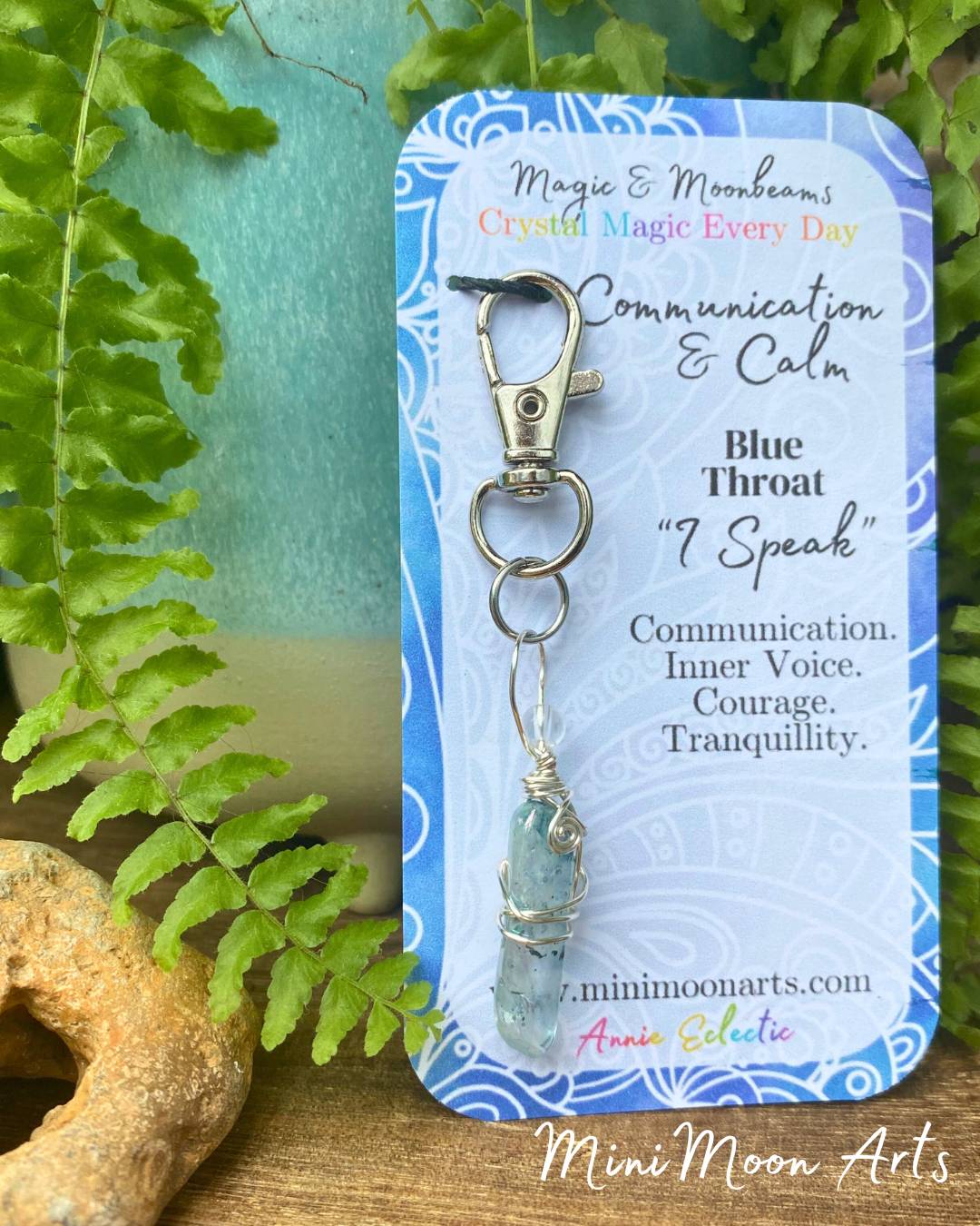 Wire-Wrapped Titanium Aura Quartz Fidget Keyring: Choose Your Colour