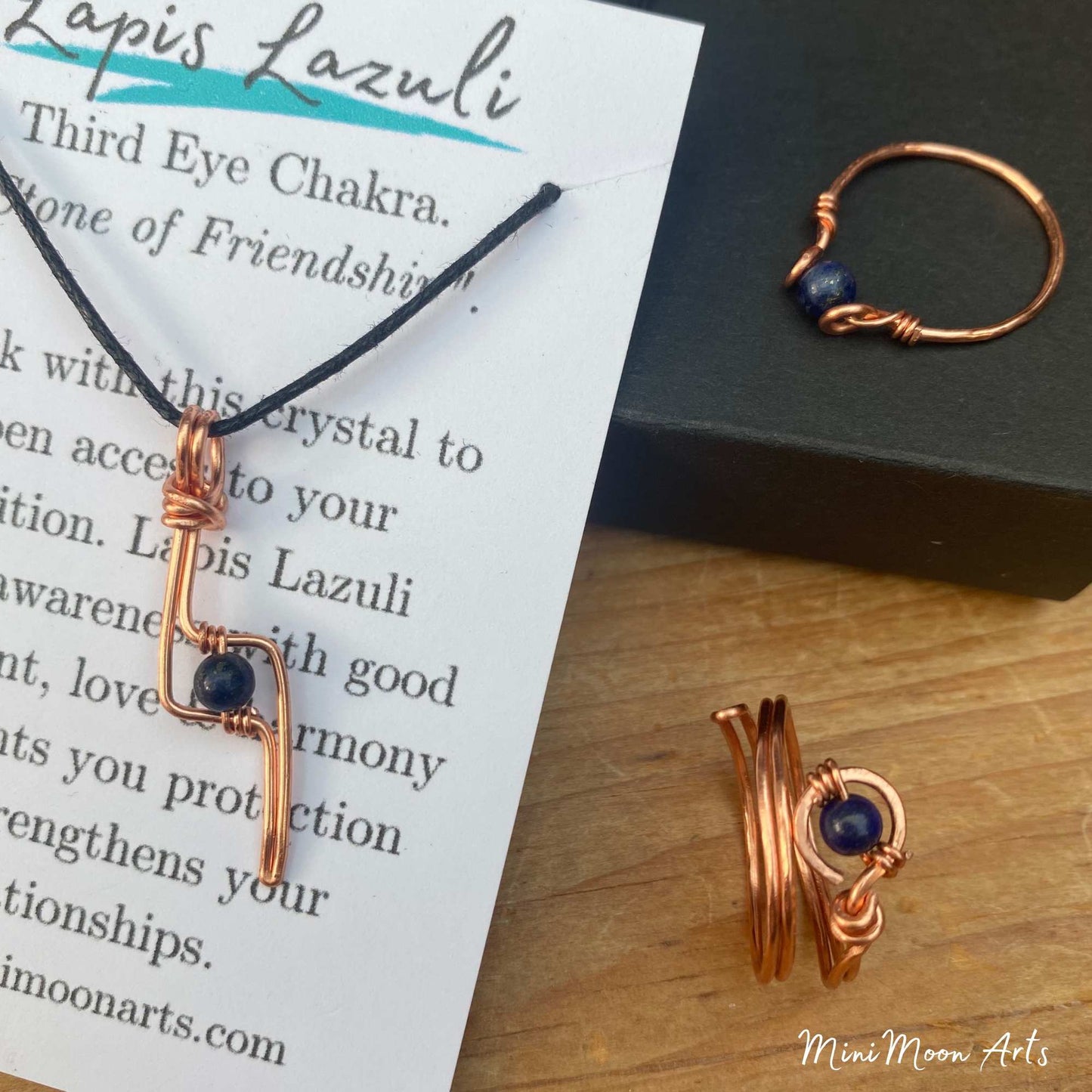 Fidget Lightning Bolt and Ring Crystal Healing Jewellery Set