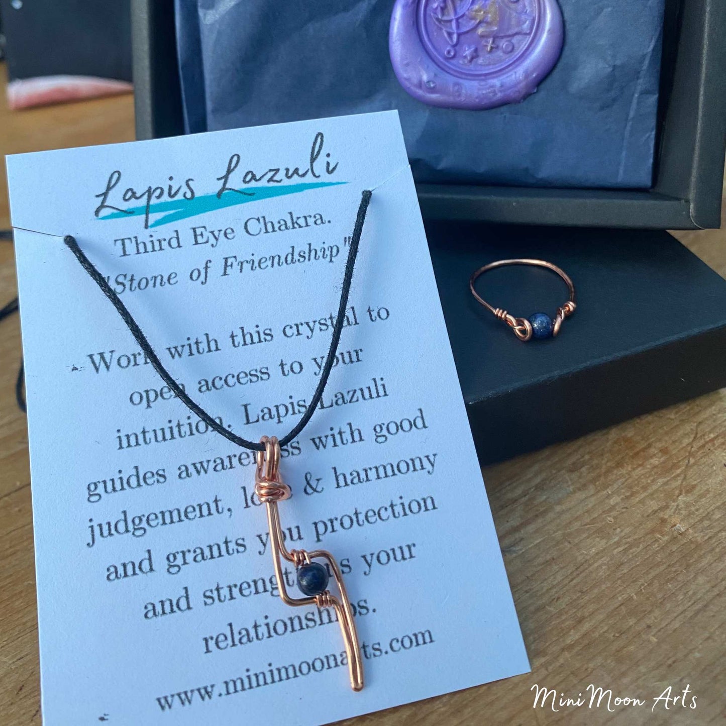 Fidget Lightning Bolt and Ring Crystal Healing Jewellery Set