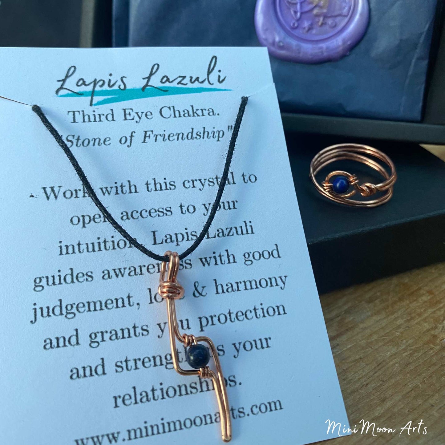 Fidget Lightning Bolt and Ring Crystal Healing Jewellery Set