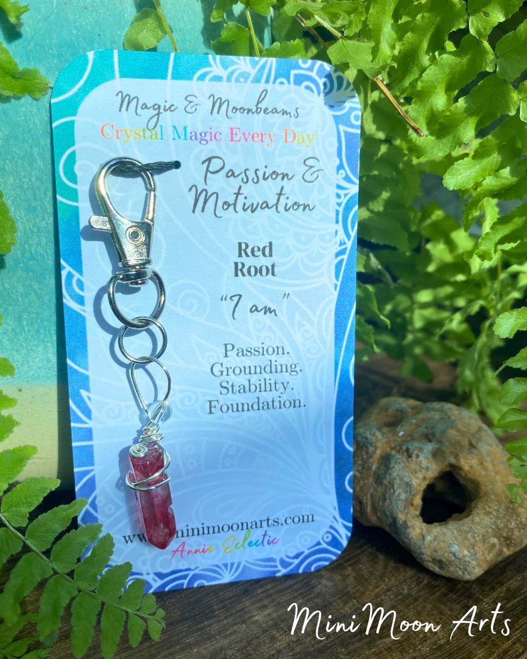 Wire-Wrapped Titanium Aura Quartz Fidget Keyring: Choose Your Colour