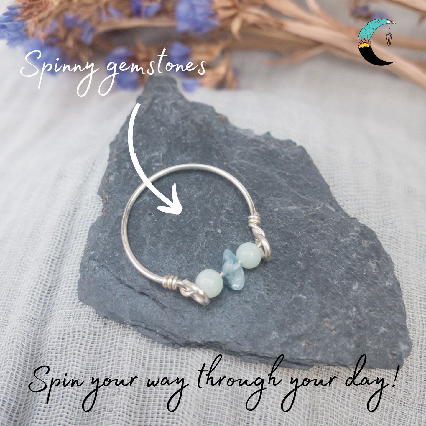 Calm, Courage & Letting Go Triple Fidget Ring