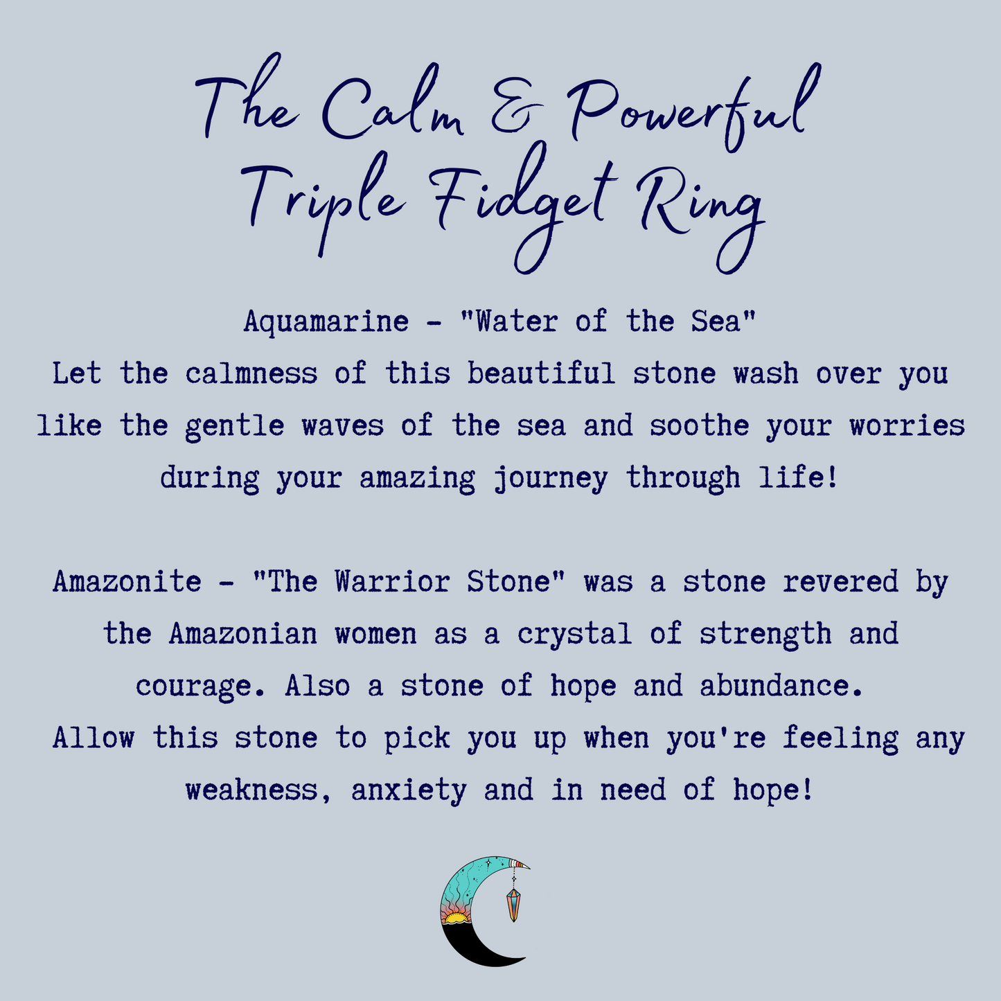 Calm, Courage & Letting Go Triple Fidget Ring