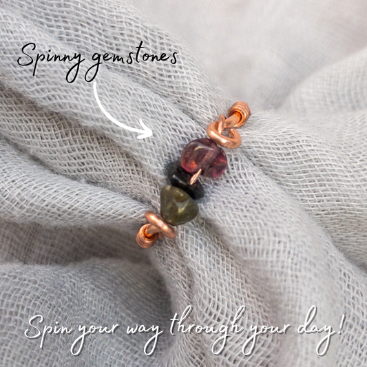 Tourmaline Triple Fidget Ring