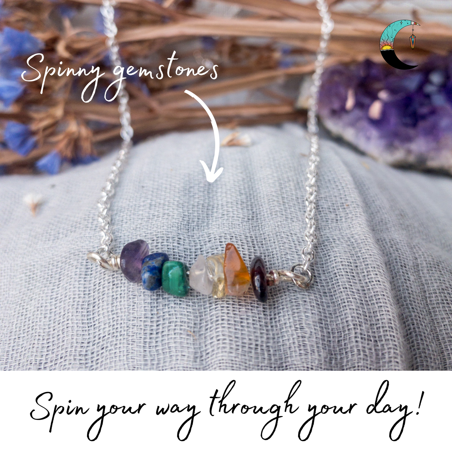 Menopause Seven Crystal Fidget Necklace