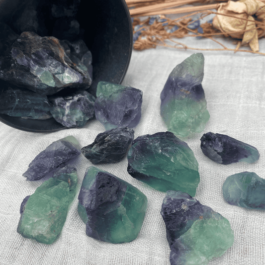 Raw Rainbow Fluorite Crystal