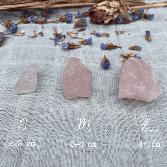 Raw rose quartz chunks small 2-3cm medium 3-4cm large 4+ cm