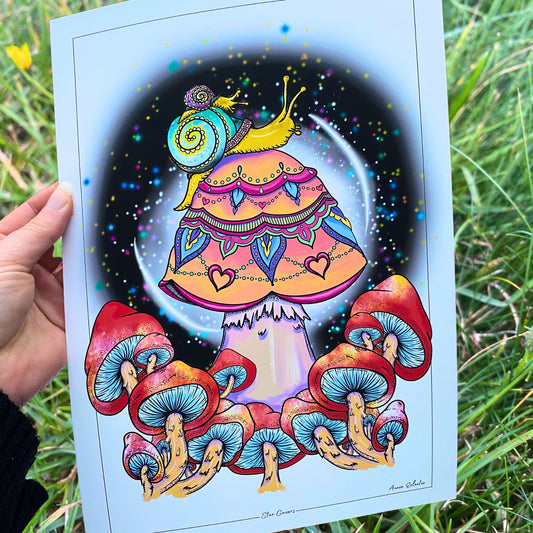 "Glimmer Seekers" -  Pen & digital painting Art Print