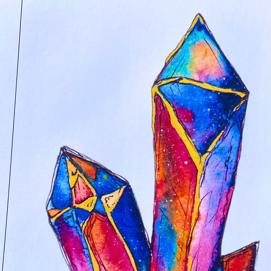 "Earth Jewel" - Watercolour Paint & Pen Art Print