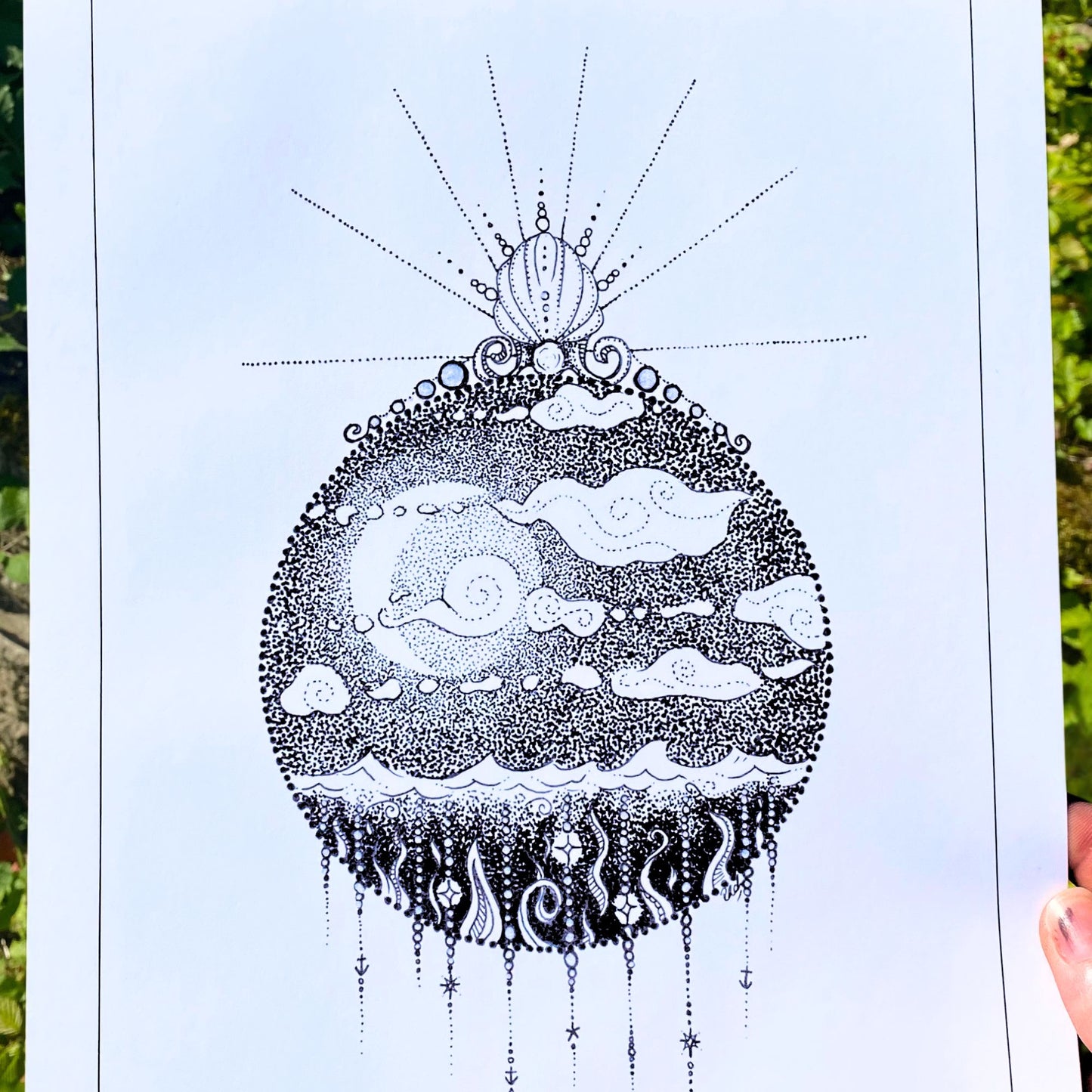 "Medina Villas" - Pen & Ink Fine Line & Dot Work Art Print