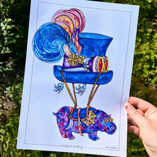"On A Whimsy" - Watercolour Paint & Pen Art Print