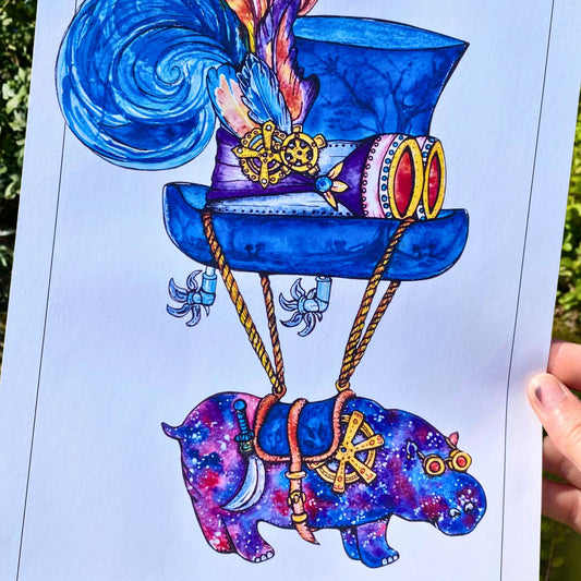 "On A Whimsy" - Watercolour Paint & Pen Art Print