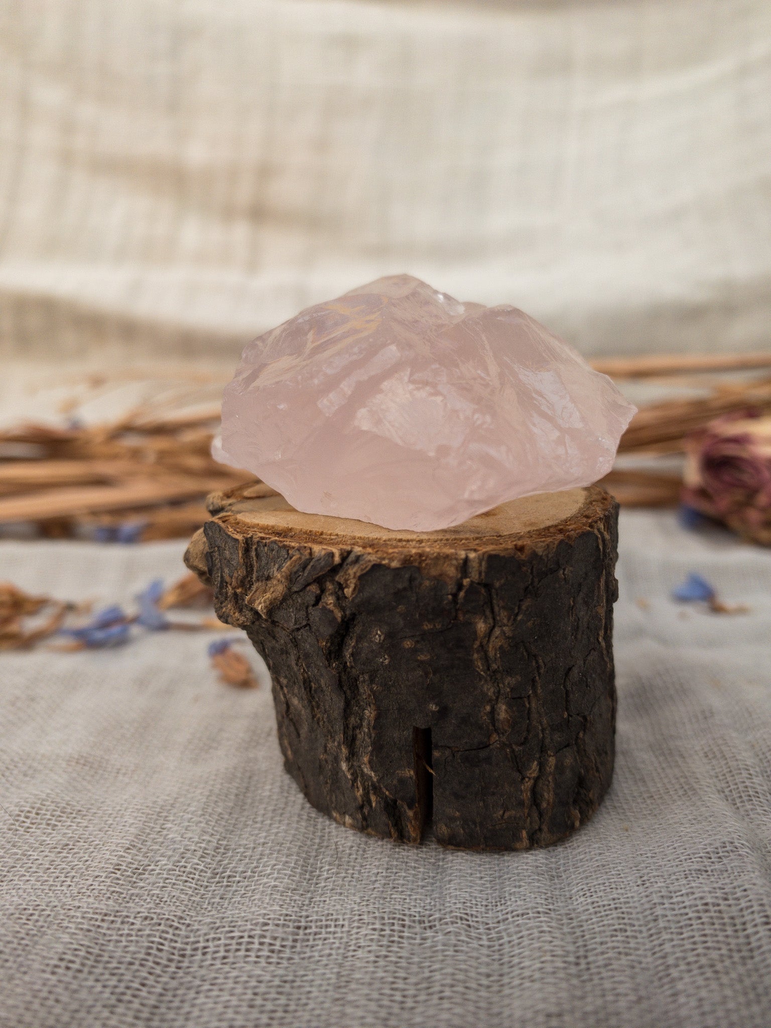 Raw rose quartz chunk 